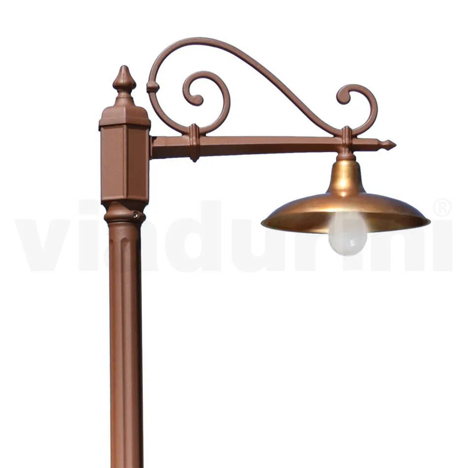 Vintage-Gartenlampe aus Aluminium und Messing, hergestellt in Italien – Adela Viadurini