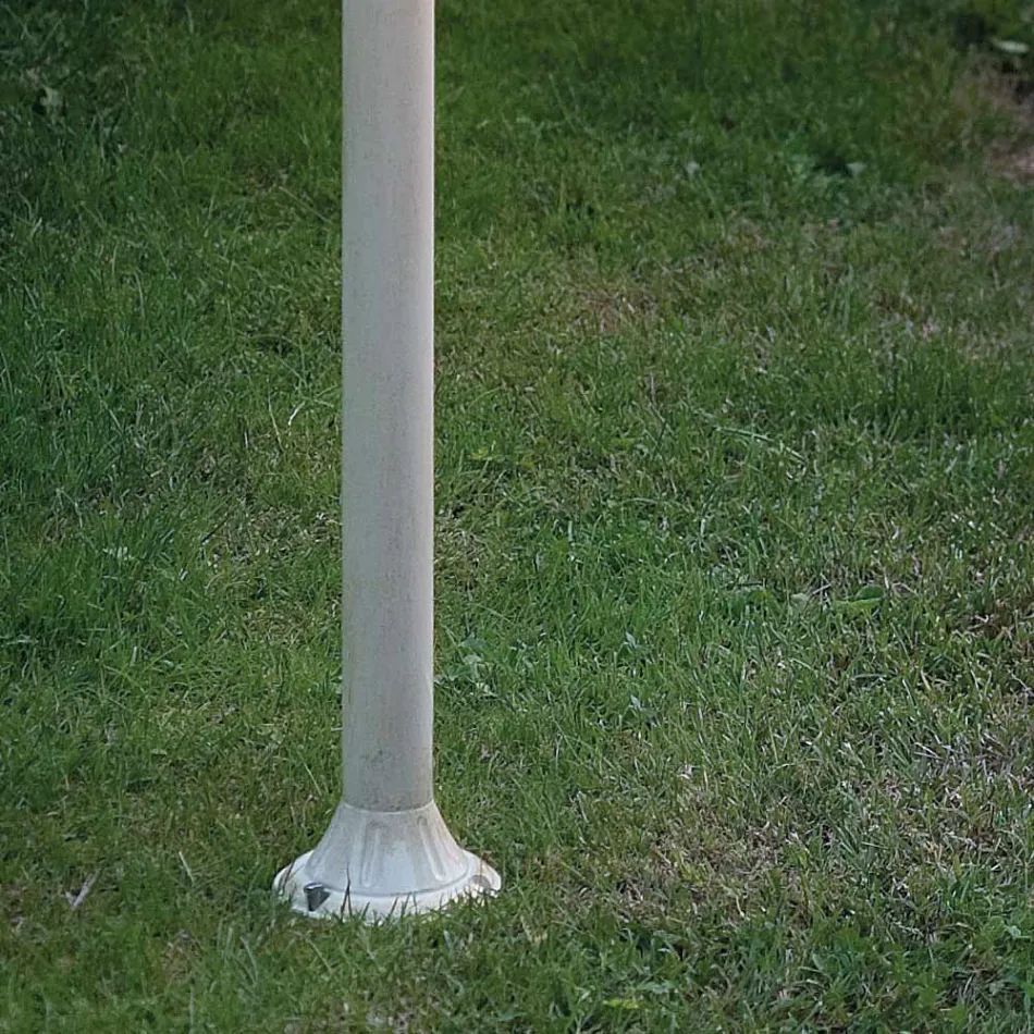 Straßenlaterne im Freien, weißes Aluminium und handgemaltes Blumendekor - Imperia Viadurini