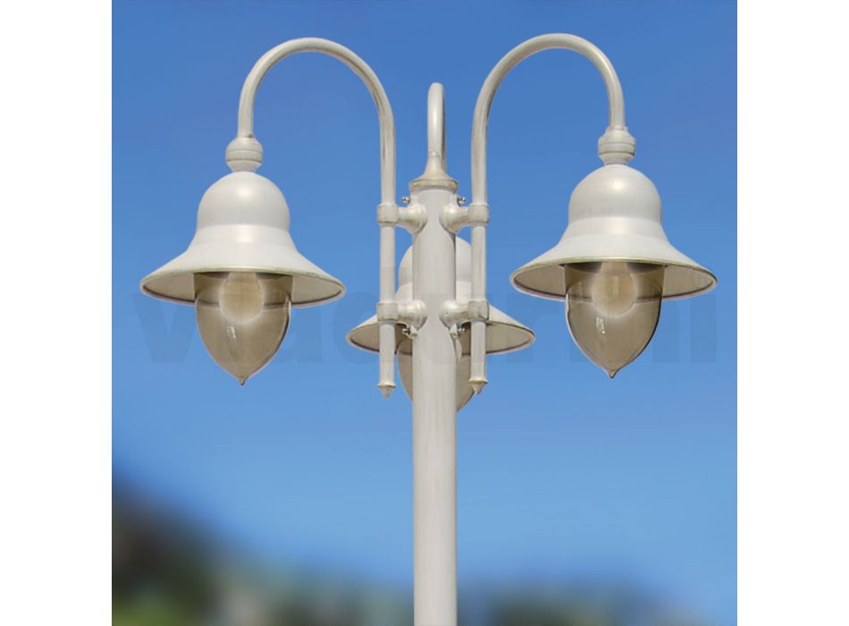 Gartenlampe mit 3 Lichtern aus Aluminium, hergestellt in Italien – Cassandra Viadurini