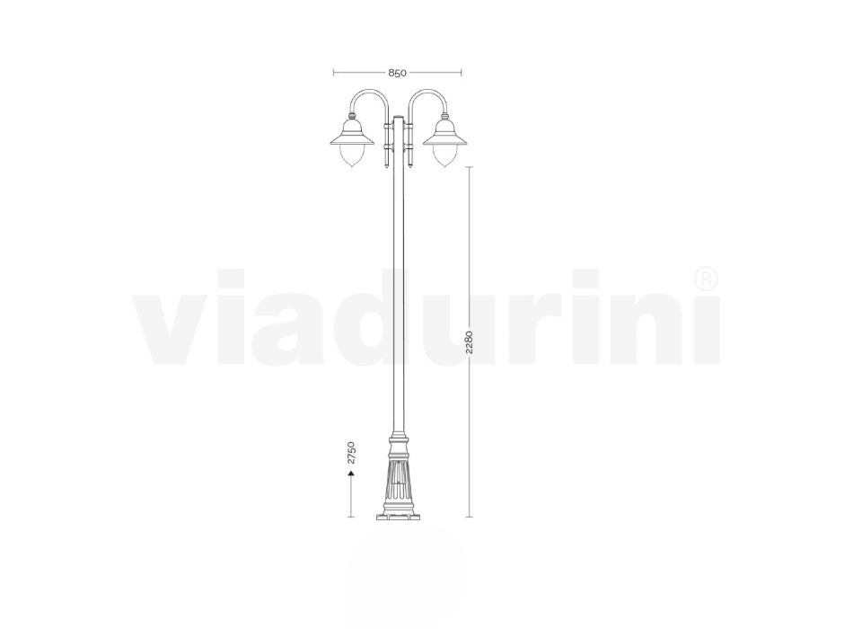 Gartenlampe mit 3 Lichtern aus Aluminium, hergestellt in Italien – Cassandra Viadurini