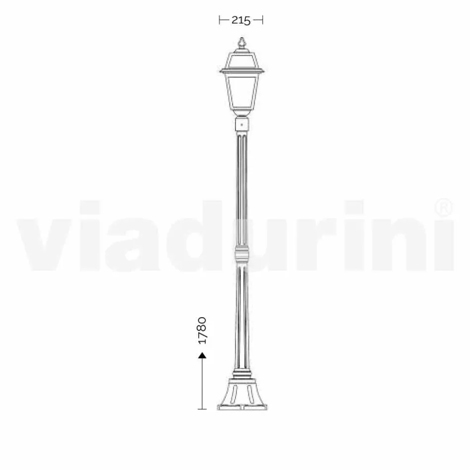 Straßenlaterne für klassisches Outdoor made in Italy, Kristel Viadurini