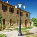 Straßenlampe im Vintage-Stil mit 3 Lichtern aus grauem Aluminium, hergestellt in Italien – Belen