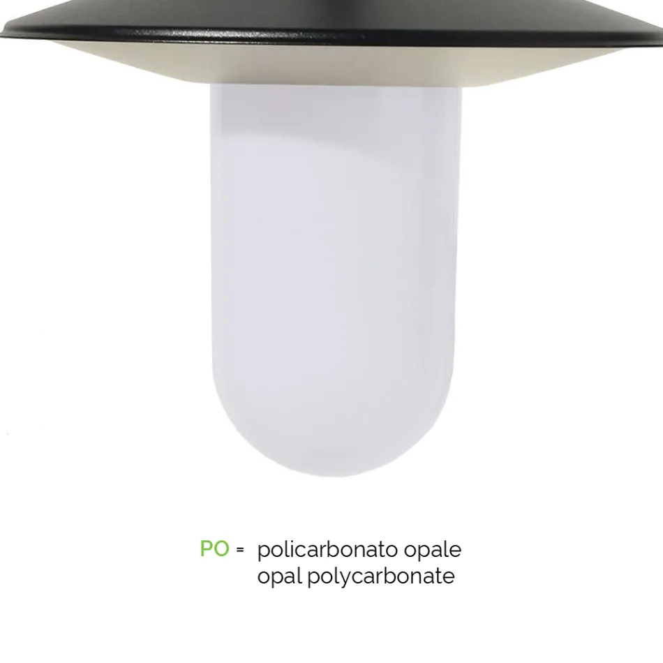 Straßenlampe im Vintage-Stil mit 3 Lichtern aus grauem Aluminium, hergestellt in Italien – Belen Viadurini