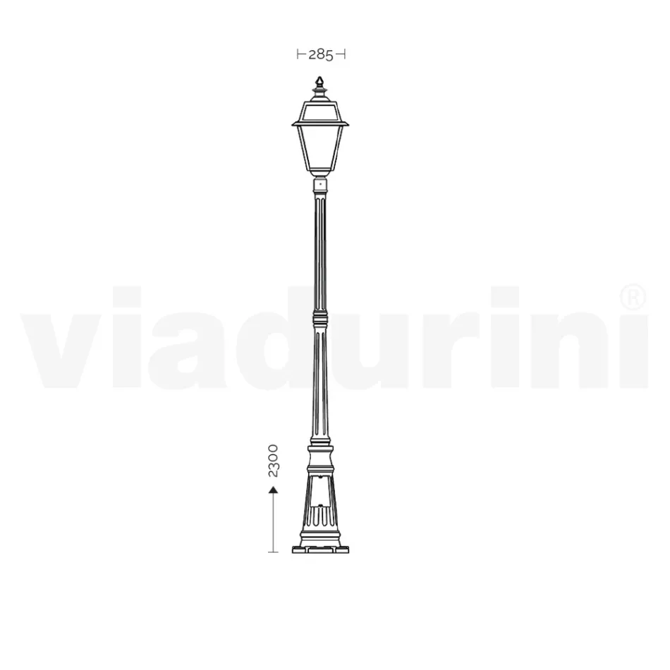 Lampe im Vintage-Stil aus Aluminium und Glas, hergestellt in Italien – Vivian Viadurini