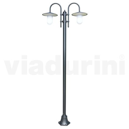 Vintage-Gartenlampe mit 2 Lichtern aus Aluminium, hergestellt in Italien – Belen Viadurini