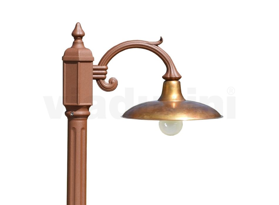 Vintage-Lampe aus Aluminium mit Diffusor aus Messing, hergestellt in Italien – Adela Viadurini