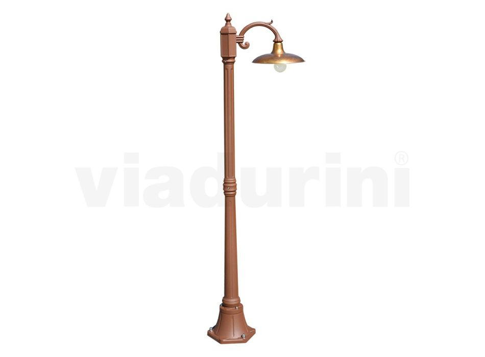 Vintage-Lampe aus Aluminium mit Diffusor aus Messing, hergestellt in Italien – Adela Viadurini