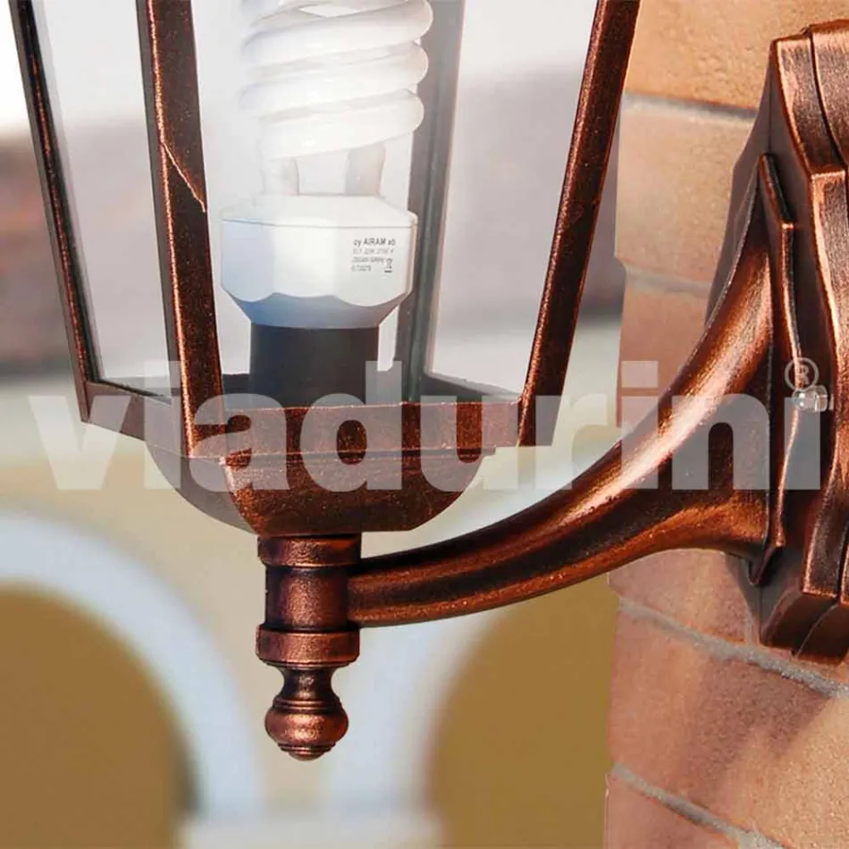 Wandgarten-Aluminiumlaterne hergestellt in Italien, Aquilina Viadurini