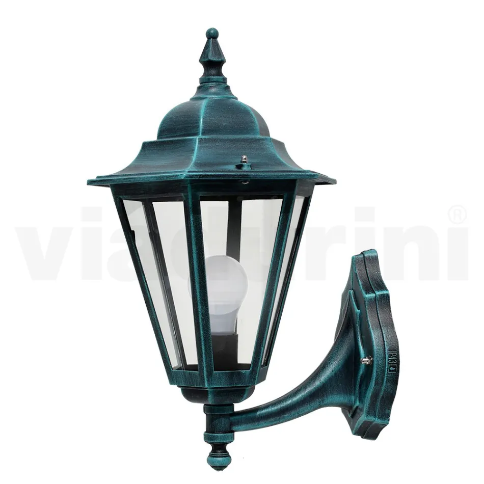 Gartenlaterne aus transparentem Glas und 5 Aluminiumoberflächen - Pinako Viadurini