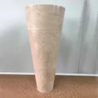 Igor Handbemaltes, glänzend weißes, konisches Standwaschbecken Viadurini