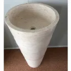 Design-Waschbecken im weißen Brent-Stein, Einzelstück Viadurini