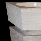 Waschbecken natürlich Sire weißen Stein, handgefertigt Viadurini