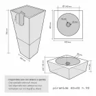 Waschbecken Spalte Pyramide Stein Natural Black Nias Viadurini