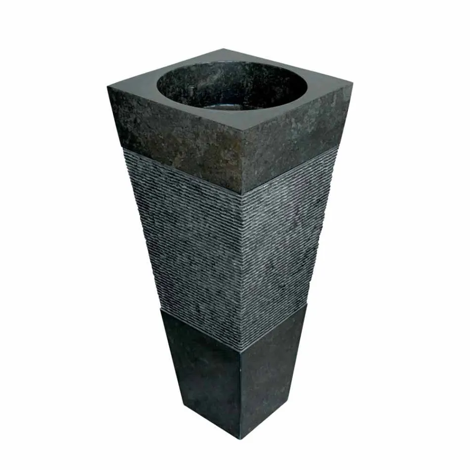 Waschbecken Column Pyramid Stein Natural Black Nias Viadurini