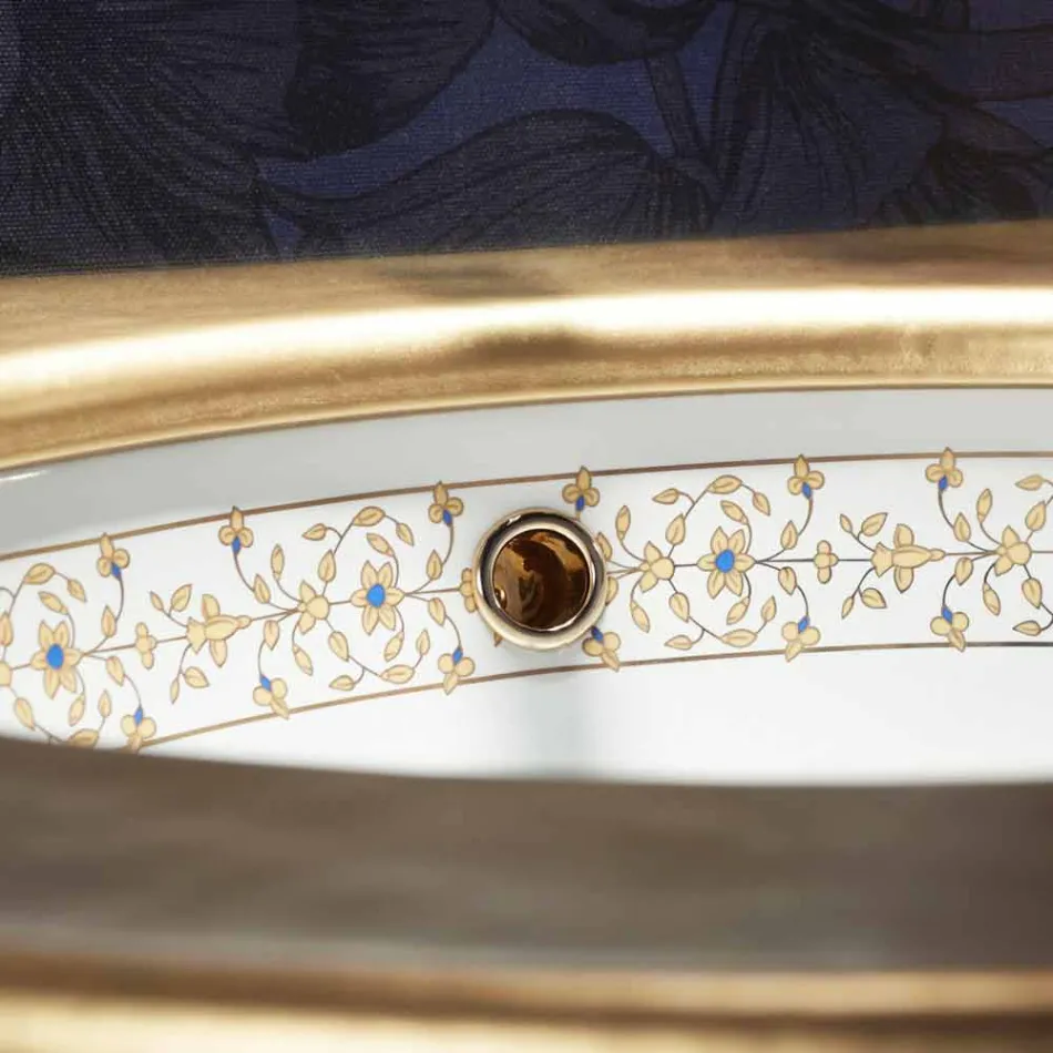 Einbauwaschbecken im Barock-Design aus Schamott, hergestellt in Italien, Ägäis Viadurini