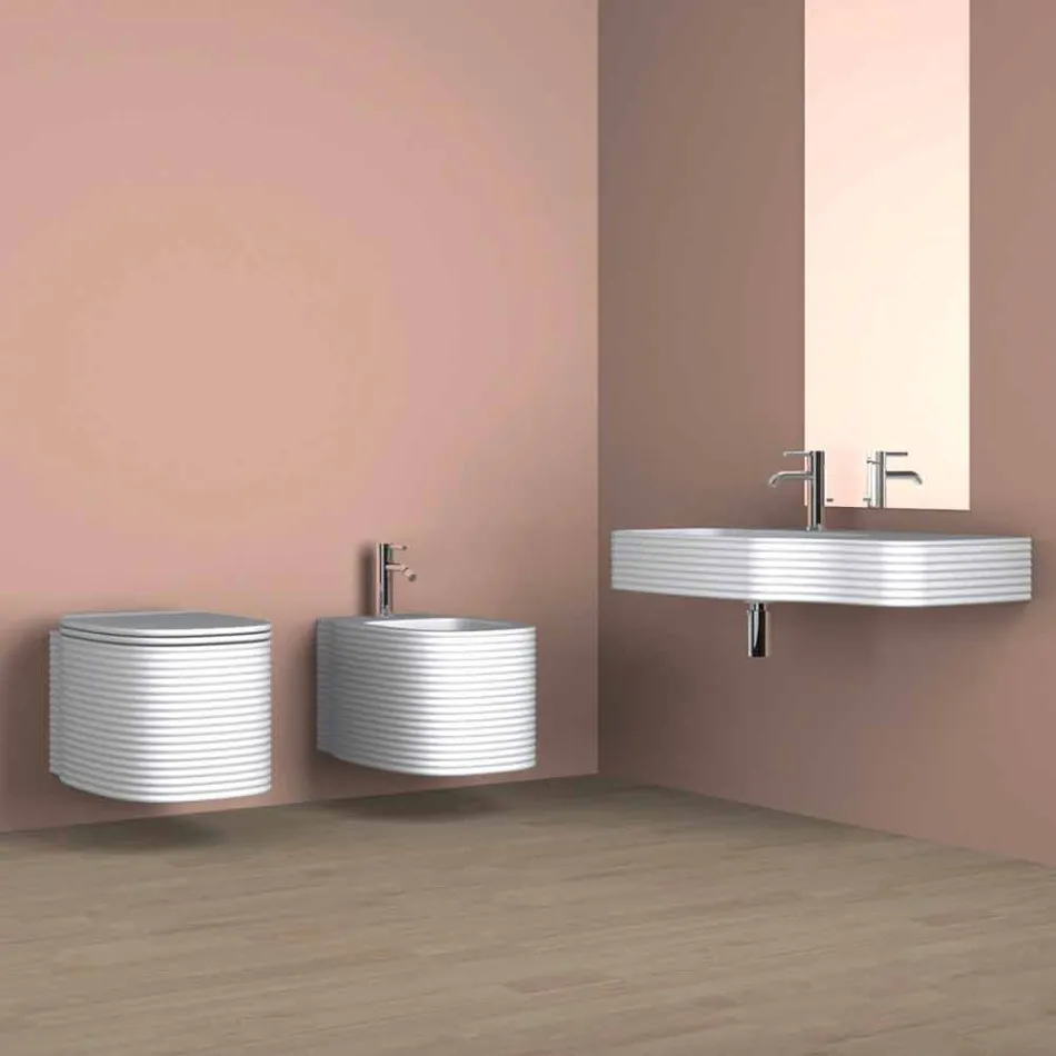 Modernes Wandwaschbecken aus Keramik made in Italy, Hamlet Viadurini