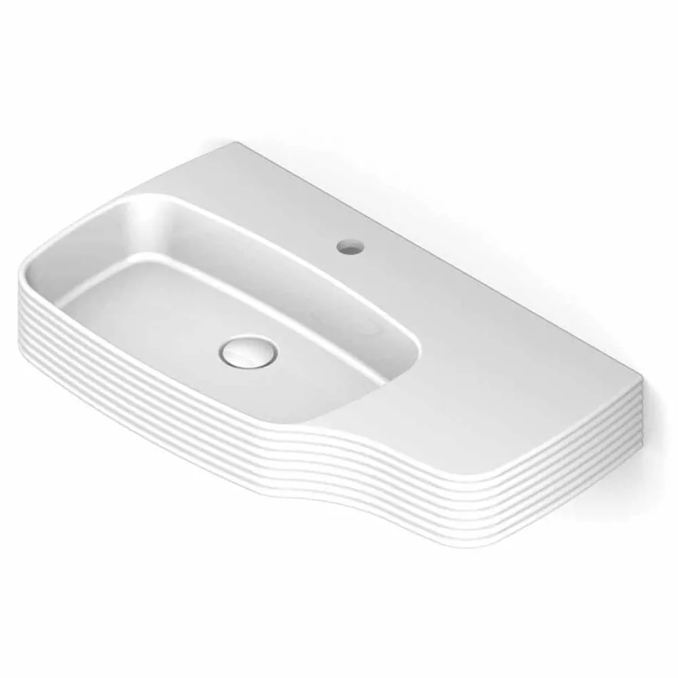 Modernes Wandwaschbecken aus Keramik made in Italy, Hamlet Viadurini