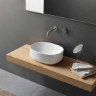 Ovales Arbeitsplattenwaschbecken mit modernem Design aus weißer Keramik - Ventori2 Viadurini