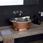 Waschbecken Badezimmer Kupfer und weiß Eisen Cala zu unterstützen Viadurini