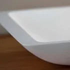 Rechteckiges Aufsatzwaschbecken aus weißem Mineralwerkstoff - Albertina Viadurini