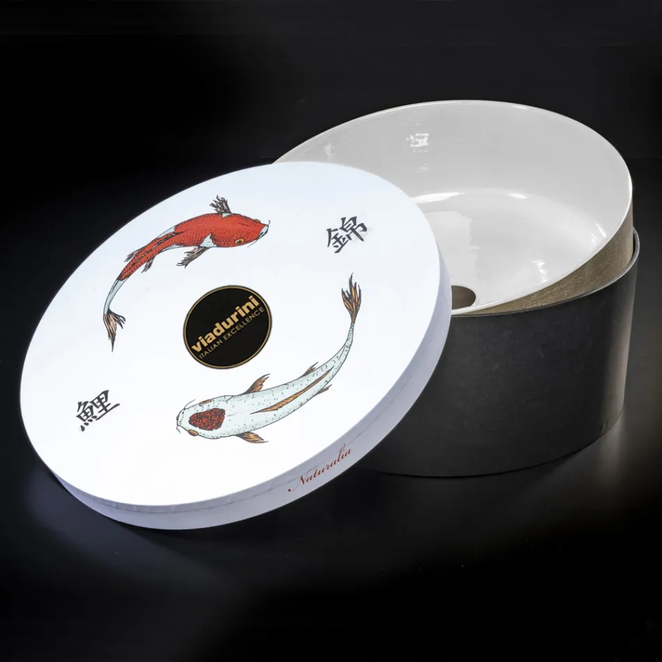 Weißes Design-Badezimmer-Waschbecken aus feuerfestem Ton Made in Italy - Tatiana Viadurini