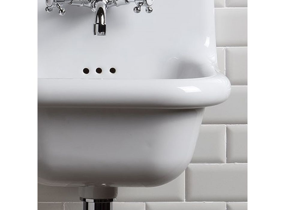 Freistehendes Badezimmer-Waschbecken aus weißer und farbiger Keramik 42 cm - Meridiano Viadurini