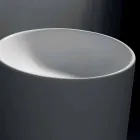 Freistehendes Badezimmer-Waschbecken aus weißem Harz mit zylindrischer Form - Libertine Viadurini