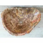 Star Standing Badezimmer Waschbecken aus fossilem Holz, einzigartiges Design Viadurini