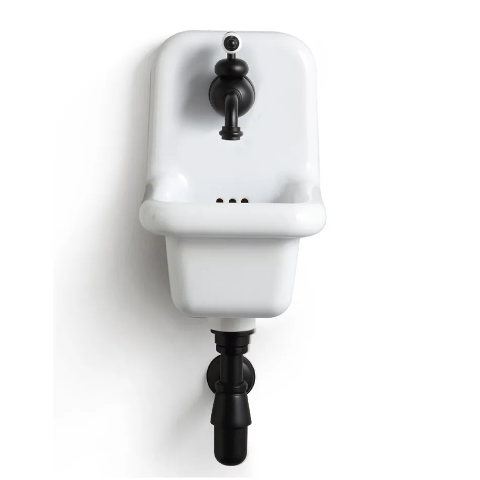 Wandhängendes Badezimmer-Waschbecken aus farbiger Keramik Modernes Design 26 cm - Jordan Viadurini