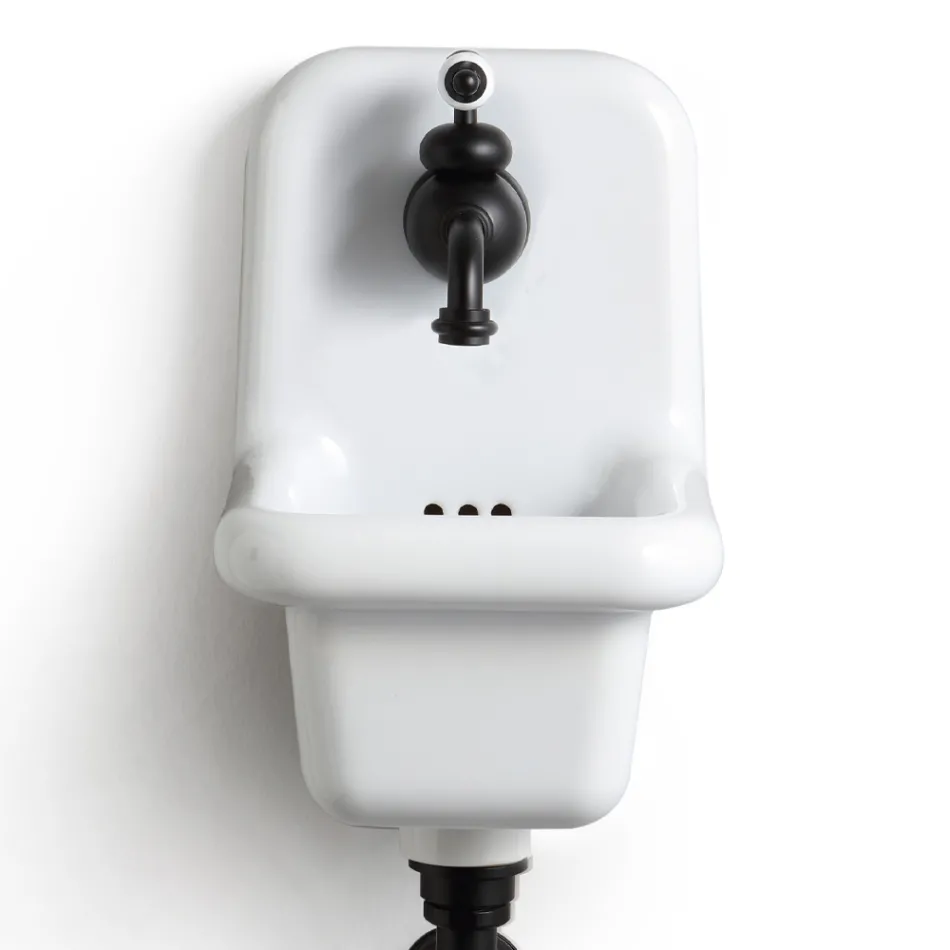 Wandhängendes Badezimmer-Waschbecken aus farbiger Keramik Modernes Design 26 cm - Jordan Viadurini