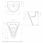 Moderne Keramik-Wandwaschbecken made in Italy, Fiorello Viadurini