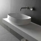 Modernes Design White Countertop Keramik Waschbecken Made in Italy - Tune2 Viadurini