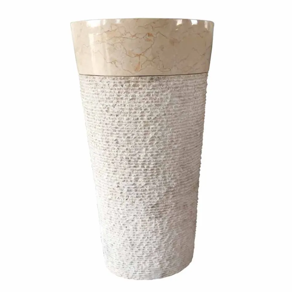 Siro Design weißes Waschbecken aus Naturstein, Einzelstück Viadurini