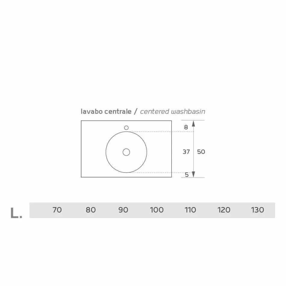 Runde hängende Spüle aus rosa Luxolid in Italien, Ruffano Viadurini