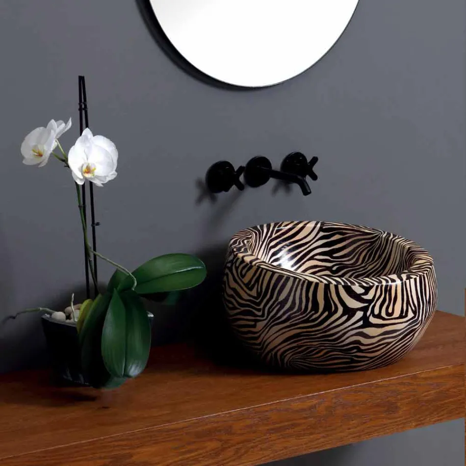 Elisa modernes rundes Aufsatzwaschbecken hergestellt in Italien Viadurini