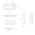 Säulenwaschbecken aus Keramik Doppelwaschbecken Made in Italy - Wollie Viadurini