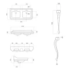 Konsolenwaschbecken aus weißer Keramik mit Doppelwaschbecken Made in Italy - Wollie Viadurini