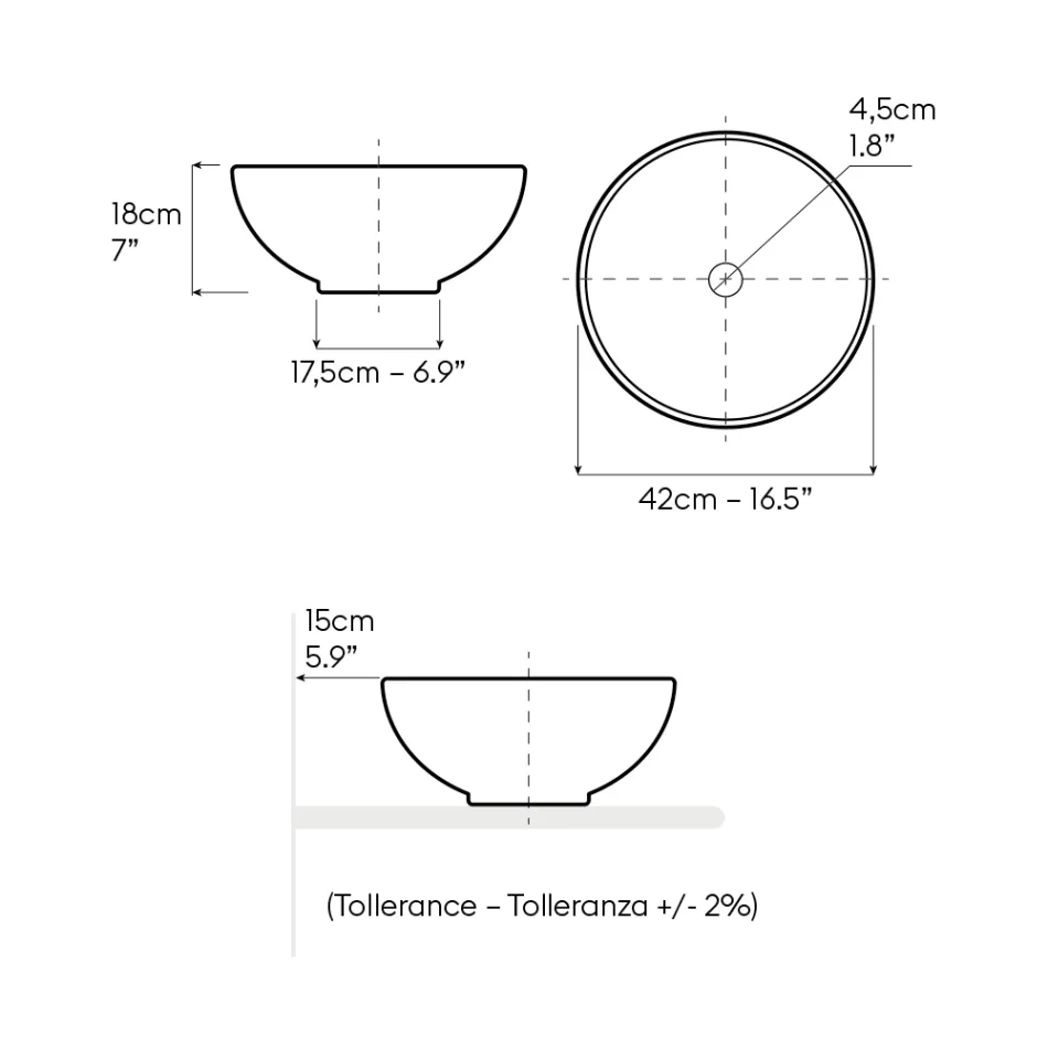 Raku-Ton-Waschbecken mit persischblauer Kristallglasur - Fresco Viadurini