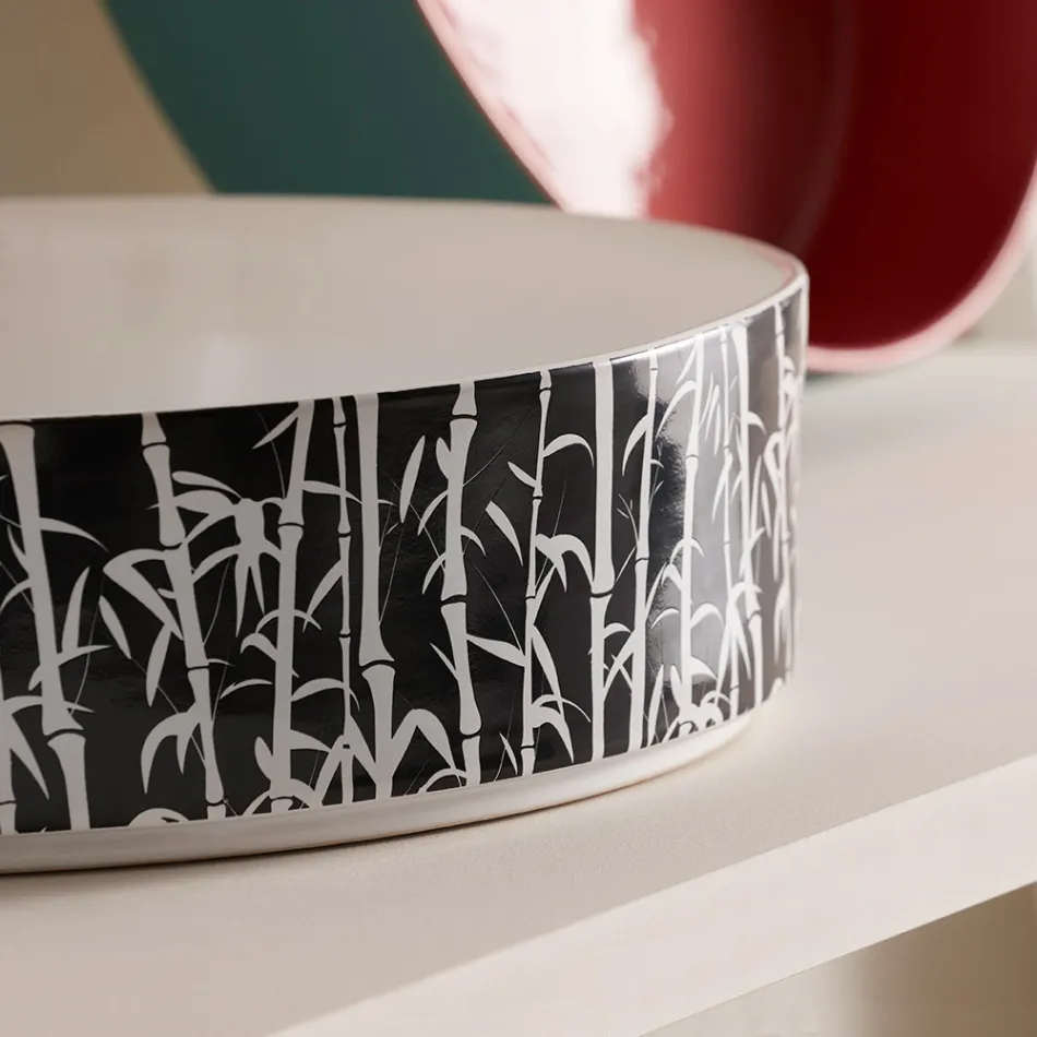 Aufsatzwaschbecken für das Badezimmer aus Feinsteinzeug, hergestellt in Italien – Umschlag Viadurini