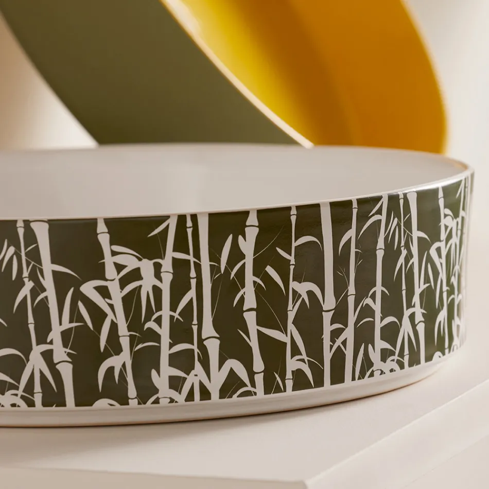 Aufsatzwaschbecken für das Badezimmer aus Feinsteinzeug, hergestellt in Italien – Umschlag Viadurini