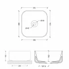 37x37cm Keramikwaschbecken Made in Italy Stern, modernes Design Viadurini