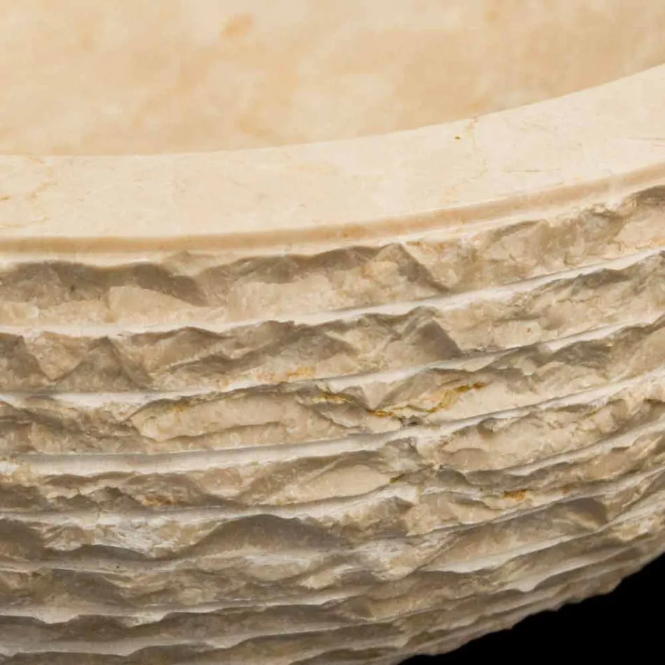 Waschbecken Weiß Unterstützung Naturstein Finn, ein Stück Viadurini