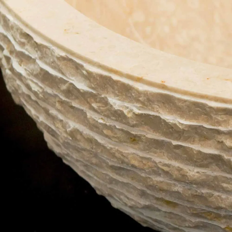 Waschbecken Weiß Unterstützung Naturstein Finn, ein Stück Viadurini