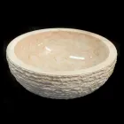 Waschbecken Weiß Unterstützung Naturstein Finn, ein Stück Viadurini