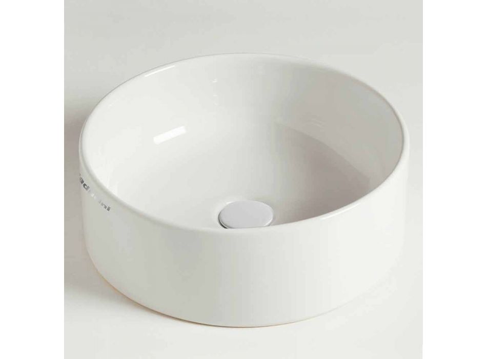 Modernes rundes Waschtischbecken aus Keramik Made in Italy - Rotolino Viadurini