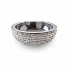 Rundes Design Arbeitsplatte Waschbecken aus handgefertigtem schwarzem Marmor - Leinen Viadurini