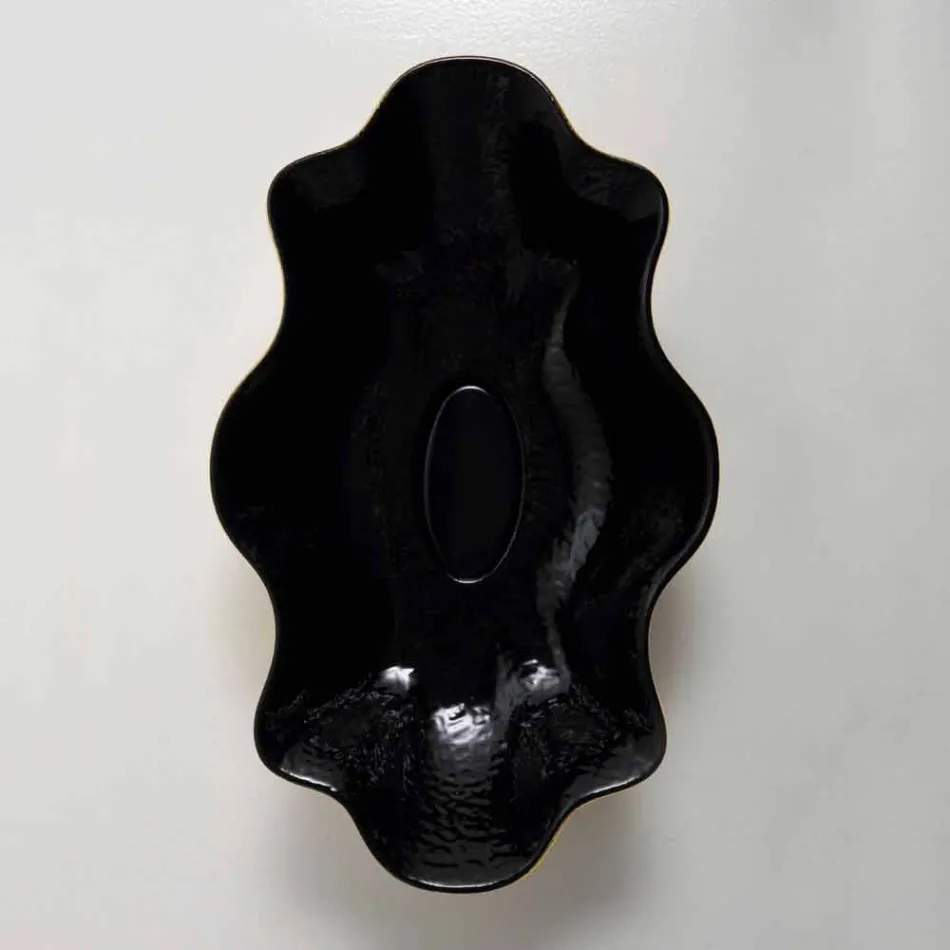 Aufsatzwaschtisch in Schwarz und Gold Keramik Design in Italien Cubo gemacht Viadurini