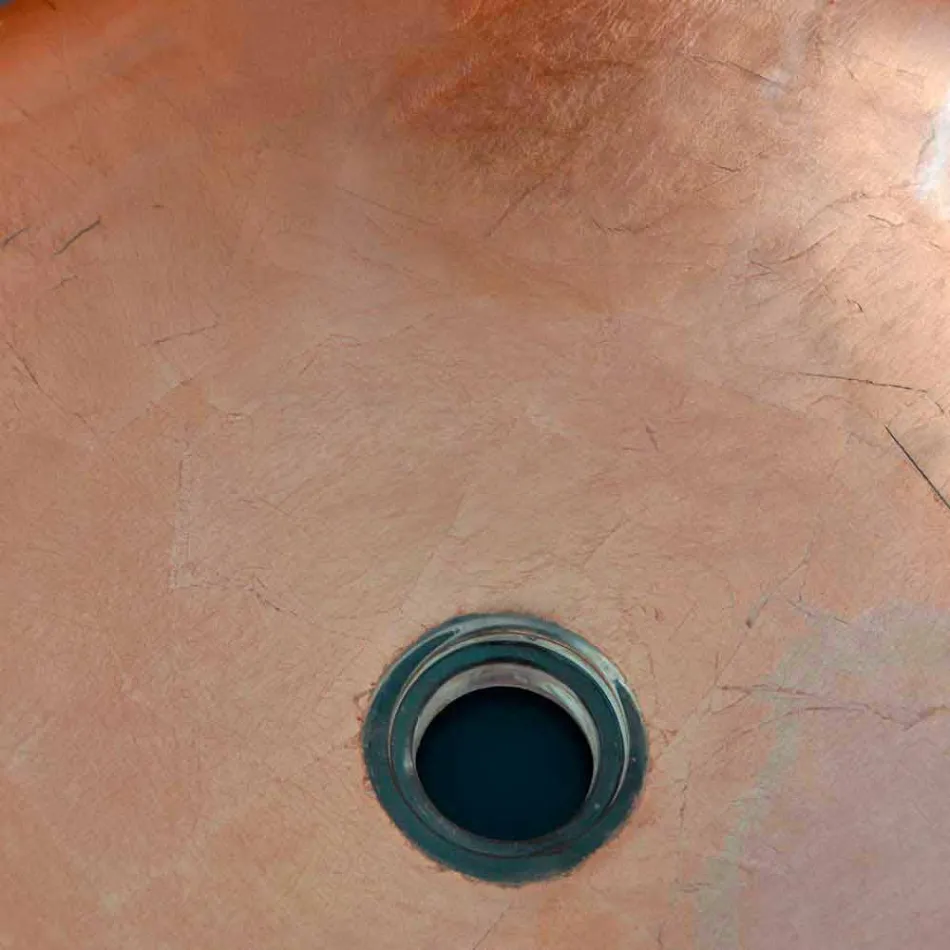 Design Arbeitsplatte Waschbecken aus transparentem Harz und Kupfer - Salvatore Viadurini