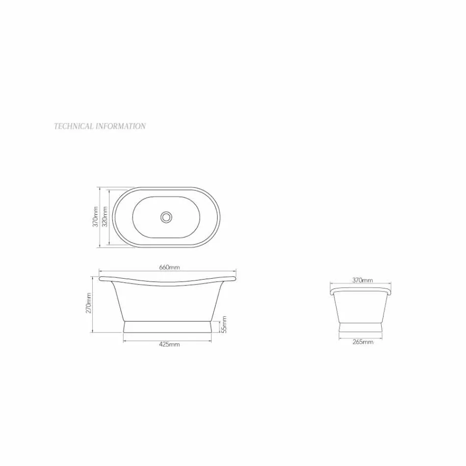 Waschbecken Design-Unterstützung komplett aus Messing Calla Viadurini