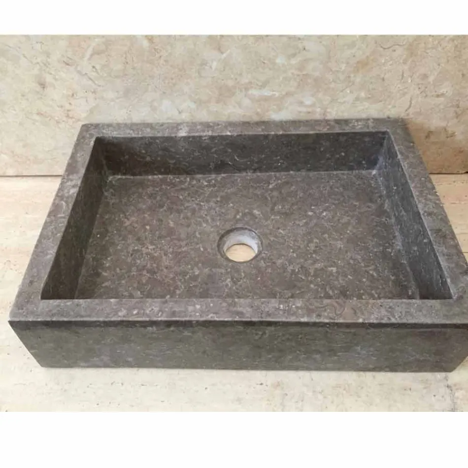 Jeff Einteiliger Designwaschtisch aus Naturstein Viadurini